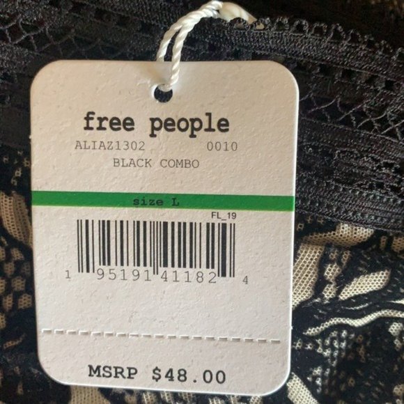NWT Free People Alia Bralette in Black Combo - Picture 14 of 14
